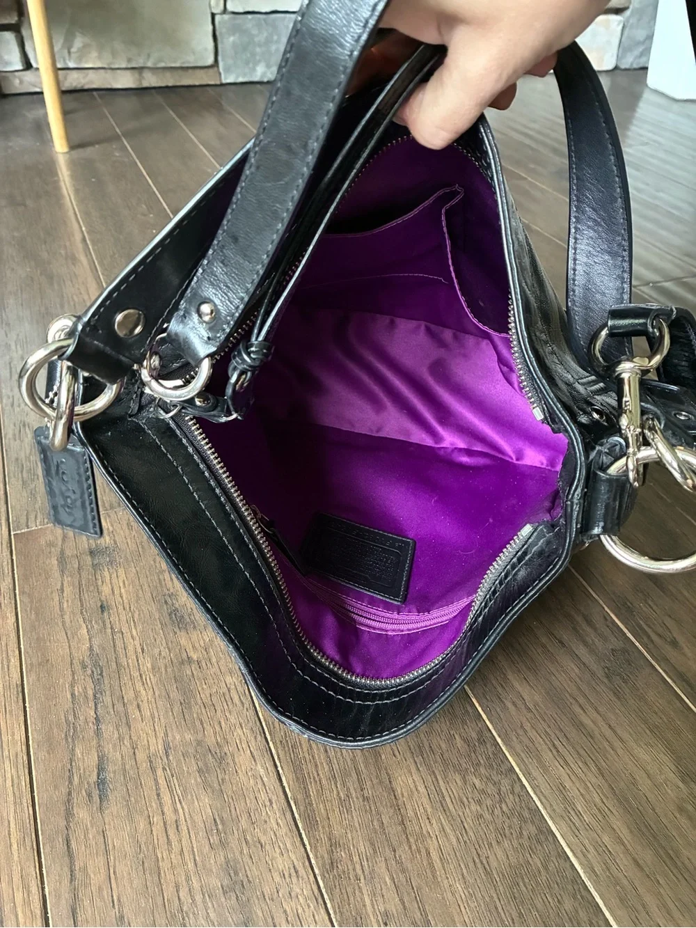Coach Zoe Crinkle Patent Leather Convertible Hobo Bag, 15478, Y2K
